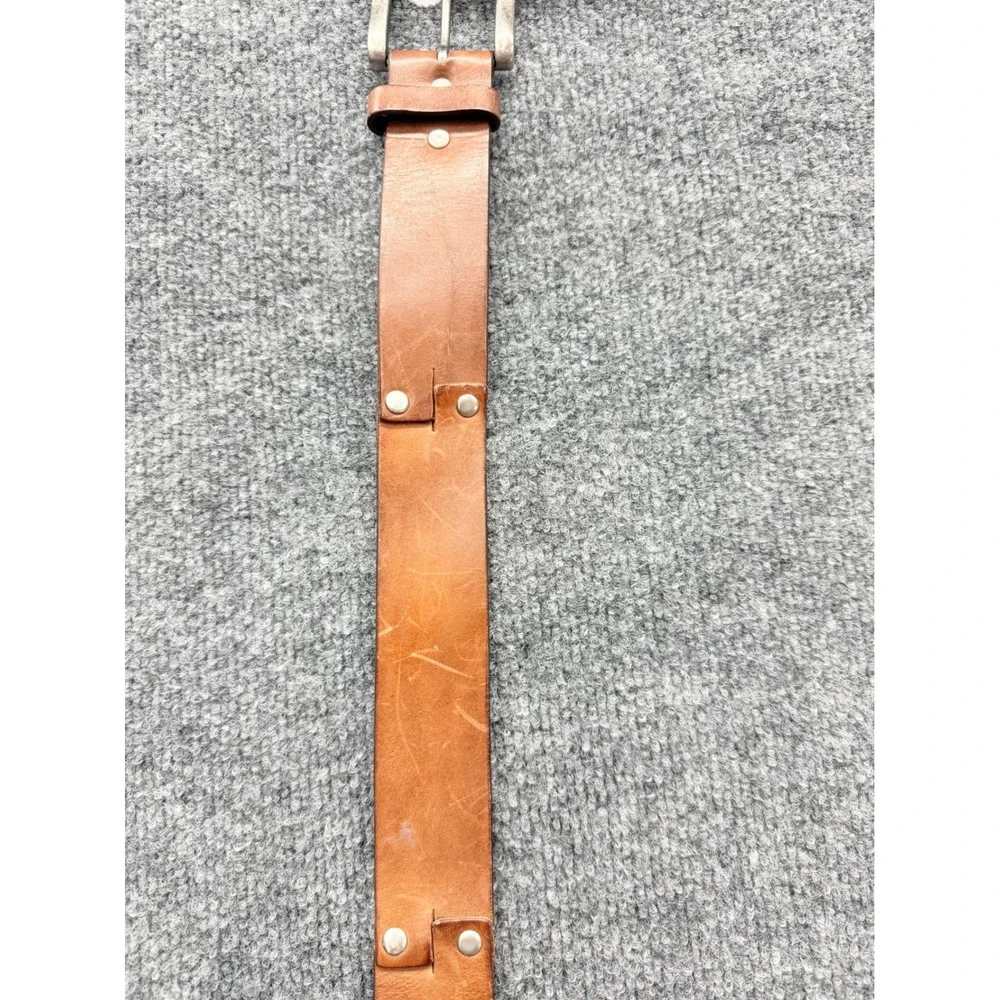Fossil Leather Belt Mens 38 Brown Italian Full Grain Cowhide Casual Classic